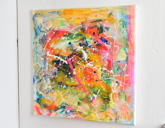 Beach Party 50x50cm / 19" x 19" / colorful abstract painting (2020)