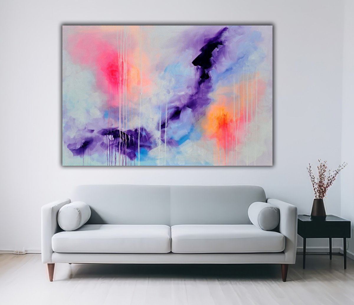 Organic Abstract Acrylic Painting By Soos Tiberiu, 59 X 39", Inner Peace, Original Artwork