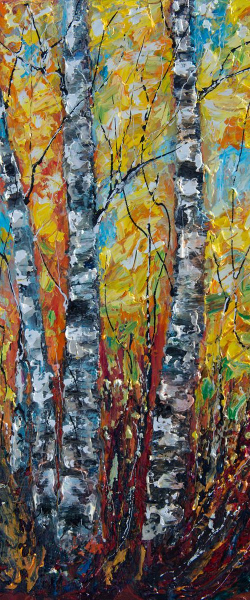 Golden Time  Original oil painting with Palette Knife by OLena Art by Lena Owens at OLena Art