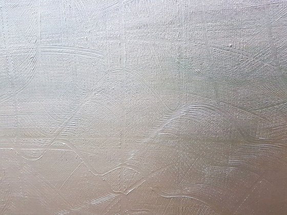 Healing  - xl silver abstract painting