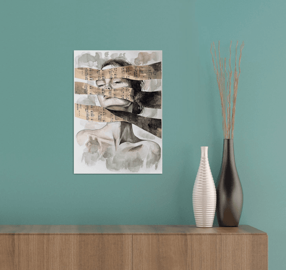 Surrealistic Feminine Portrait Collage