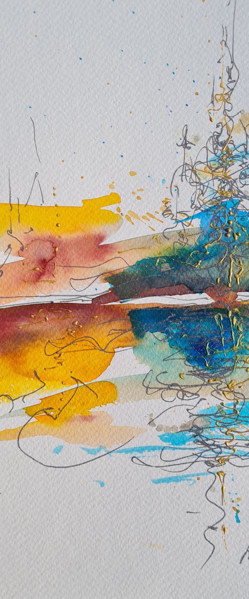 In the autumn sunshine gesture 3. 21x29cm by Simon Tünde