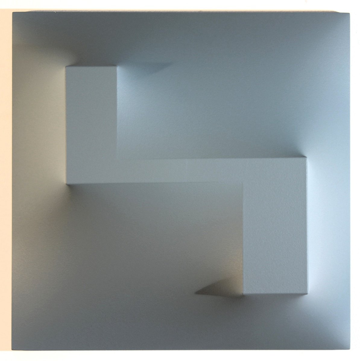 Geometric Abstract Sculpture By Alessandro Butera, 20 X 20, Italian Style Grey, Original Artwork