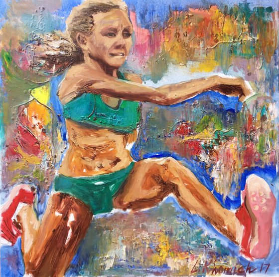 Runner 60x60cm Expressive oil Painting