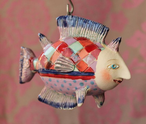 Flying Fish 3. Tiny hanging sculpture