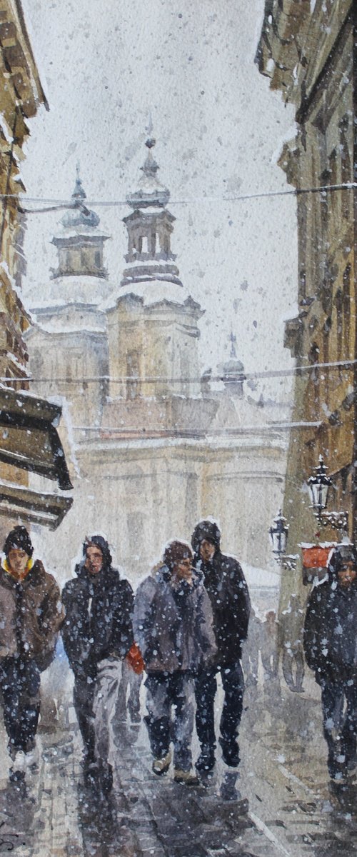 Snow in Prague by Volodymyr Melnychuk
