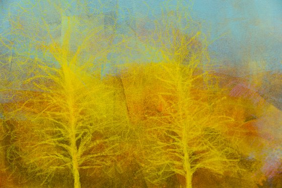 The yellow trees Large modern landscape