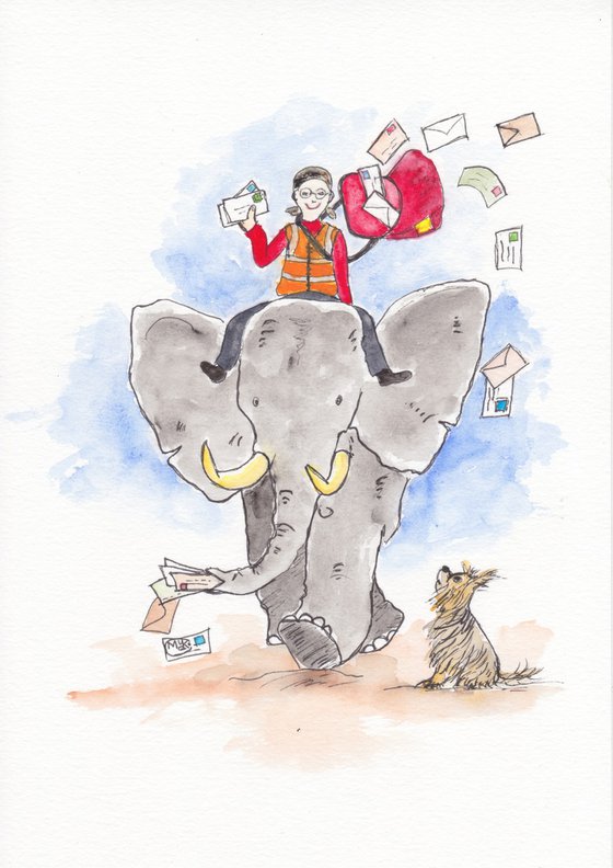 Elephant, Dog, Letters and Mail Carrier