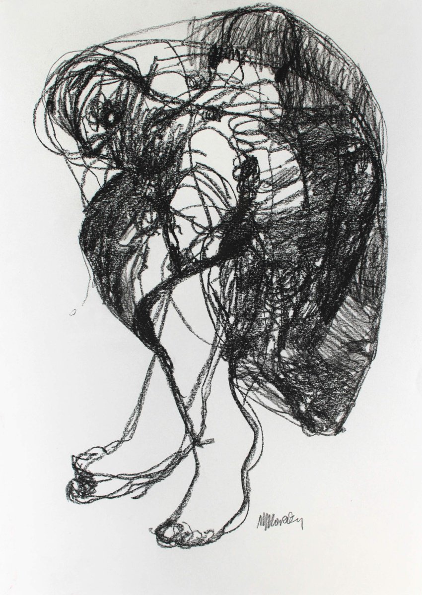 Abstract Portrait Pastel Drawing By Magdalena Morey, 17 X 23", Everything I Never Said, Original Artwork