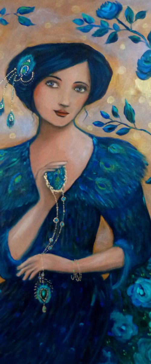 Reserved for Stacy On the blue hill 60 x 81 cm by Loetitia Pillault