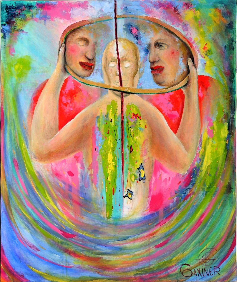 Impressionistic Abstract Oil Painting By Leo Baxiner, 39 X 47", Not Shown World., Original Artwork