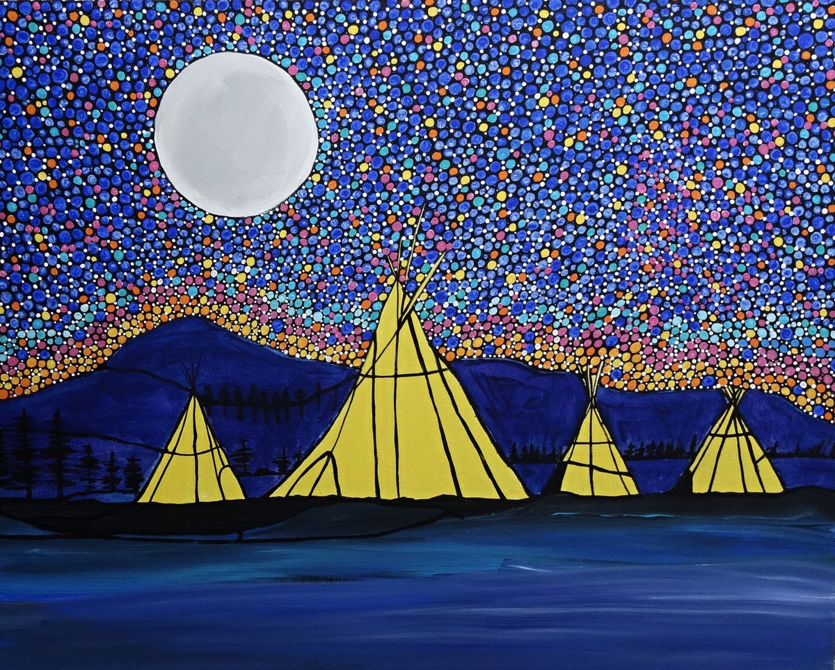 Teepees By the lake by Rachel Olynuk