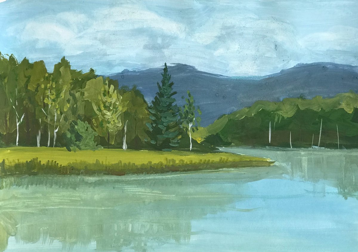 Impressionistic Landscape Painting By Anastasia Terskih, 12 X 8, 