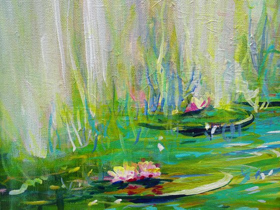 Water-lilies Reflections. Modern Impressionism inspired by Claude Monet