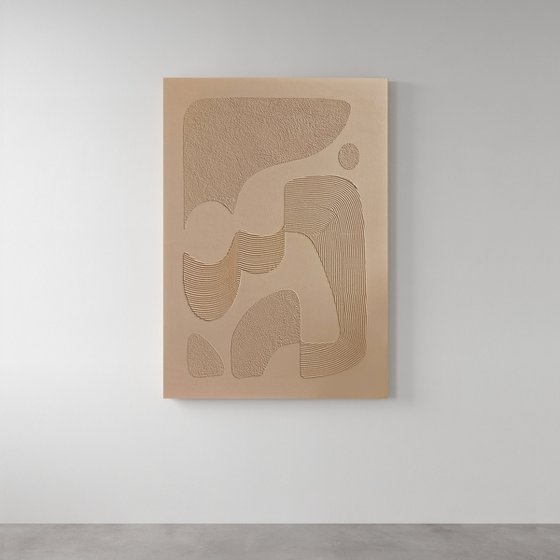 "Brownish bay" High textured abstract art