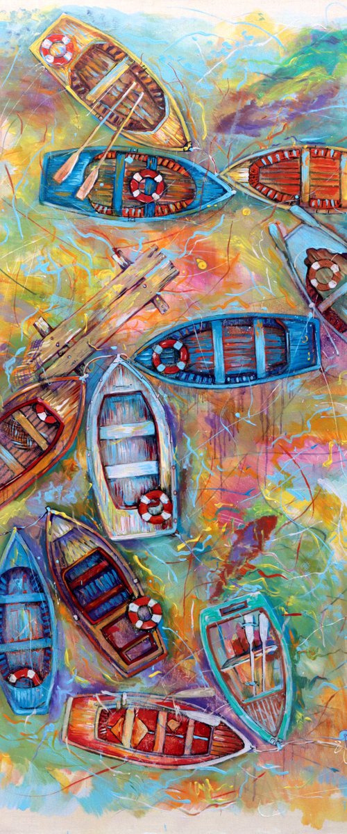 Boats and Fish. by Rakhmet Redzhepov