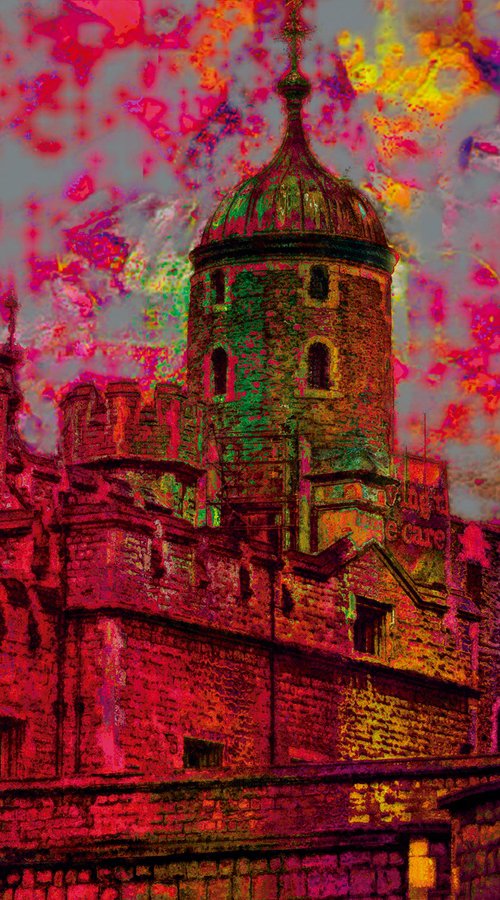 Psicodelia, Torre de Londres/XL large original artwork by Javier Diaz