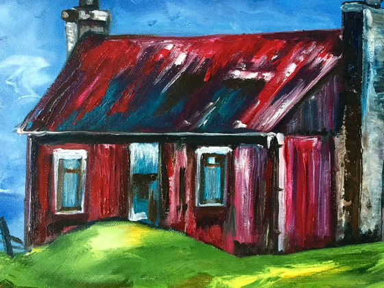 Old house. THE ENGLISH Countryside LANDSCAPE, OIL PAINTING. OFFICE URBAN WALL ART