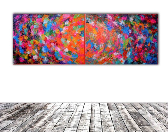 Belly Gypsy Dance - 200x70 cm  XXXL Large Modern Abstract Big Painting - Ready to Hang, Office, Hotel and Restaurant Wall Decoration