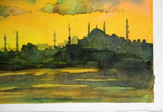 ISTANBUL SILHOUETTES 2, Watercolor on paper, 25 x 17 cm