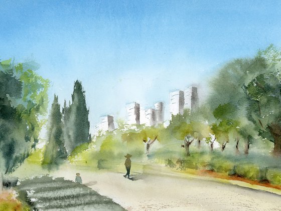 Morning Walk in the City Park