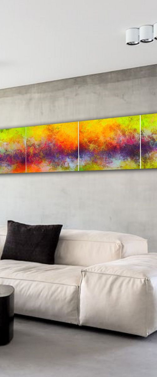 300x50cm. / Abstract Painting / © 2019 Alex Senchenko. / Across the horizon by Alex Senchenko