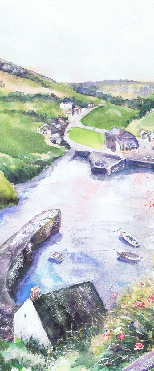 View over Porthgain, Pembrokeshire by Michele Wallington