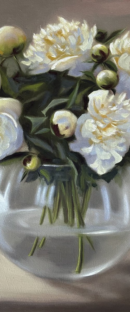 White peonies by Alina Karpova