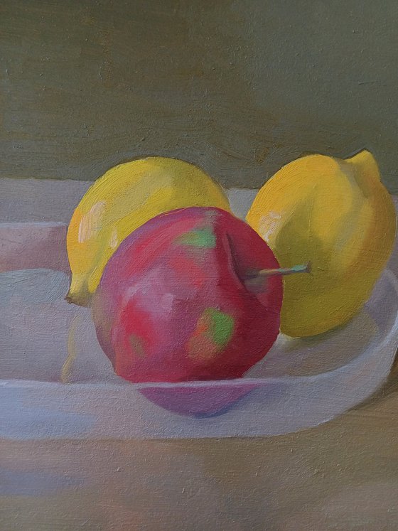 Still Life with Apple and Lemons