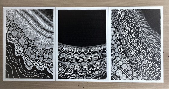 LACE  OF LIFE II Ink Drawings Series Conceptual