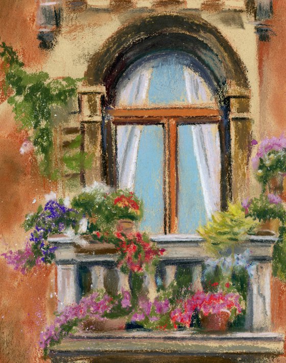 Balcony with flowers