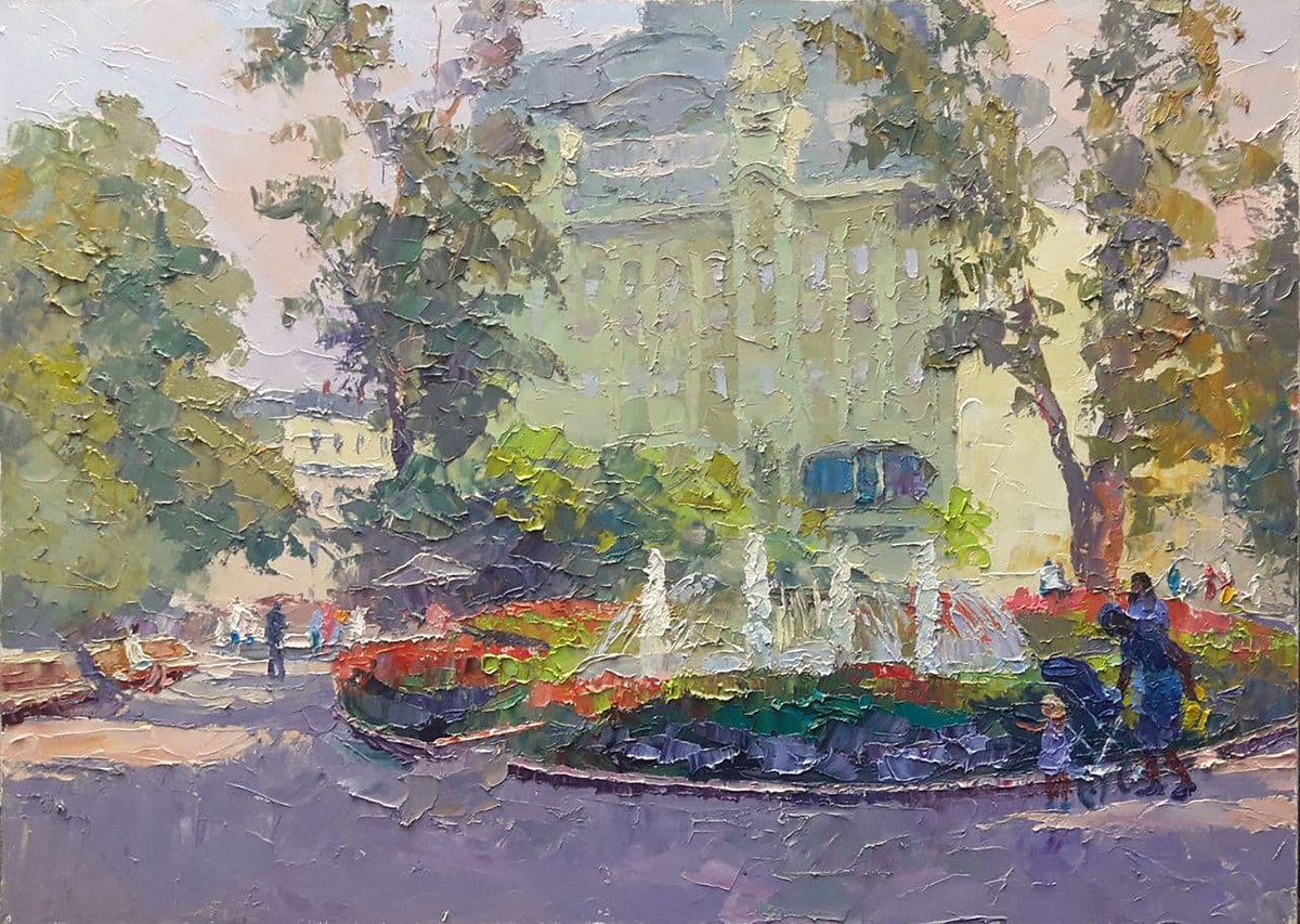 Oil painting Odessa. City garden nSerb712 by Boris Serdyuk