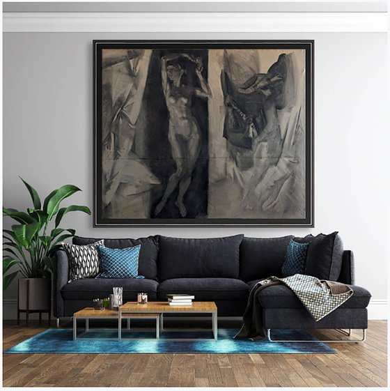 A woman in draperies