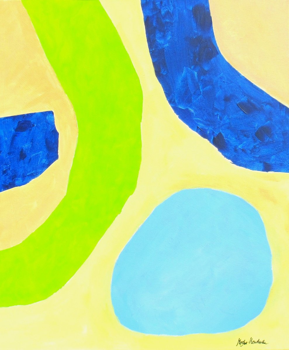 Abstract Acrylic Painting By Megha Hendrick., 20 X 24", Curving Spirit., Original Artwork