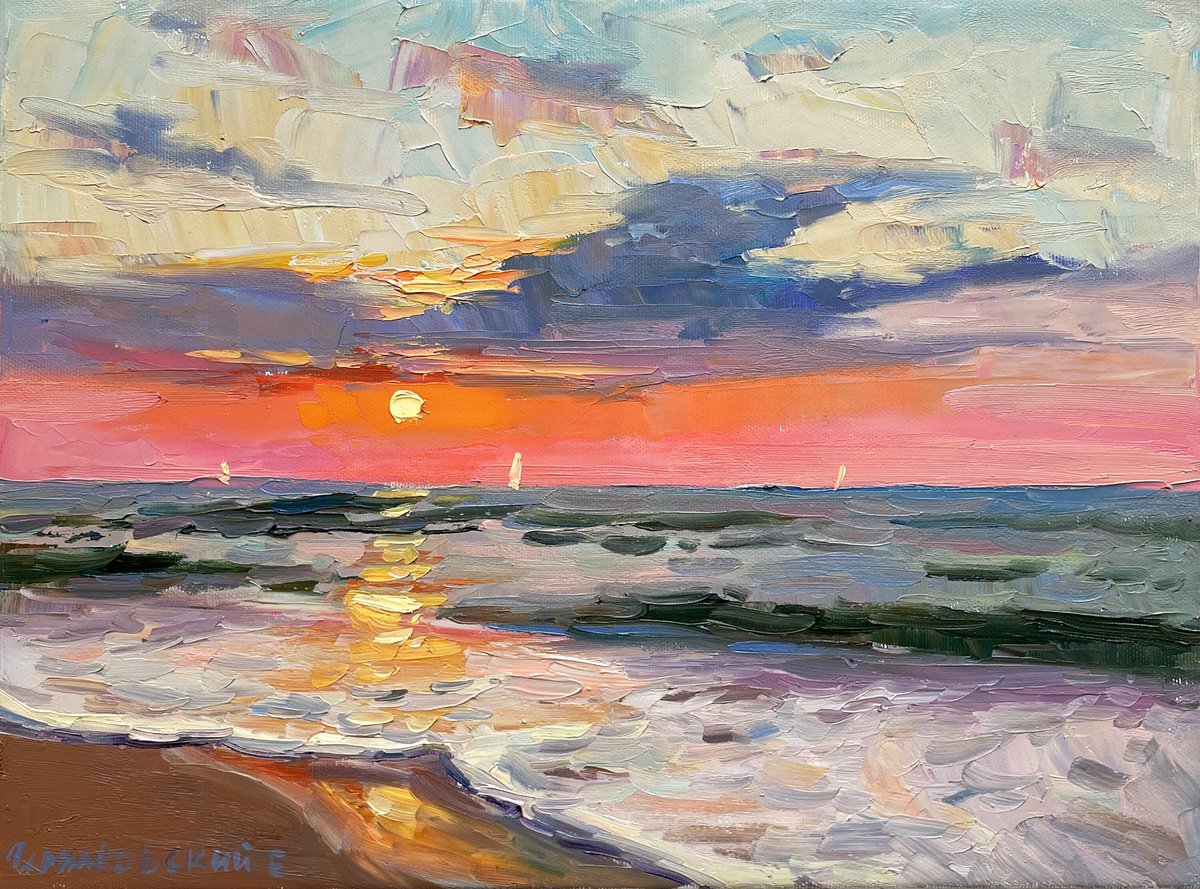 Sea By Evgeny Chernyakovsky, 16 X 12, Artwork For Sale On Artfinder