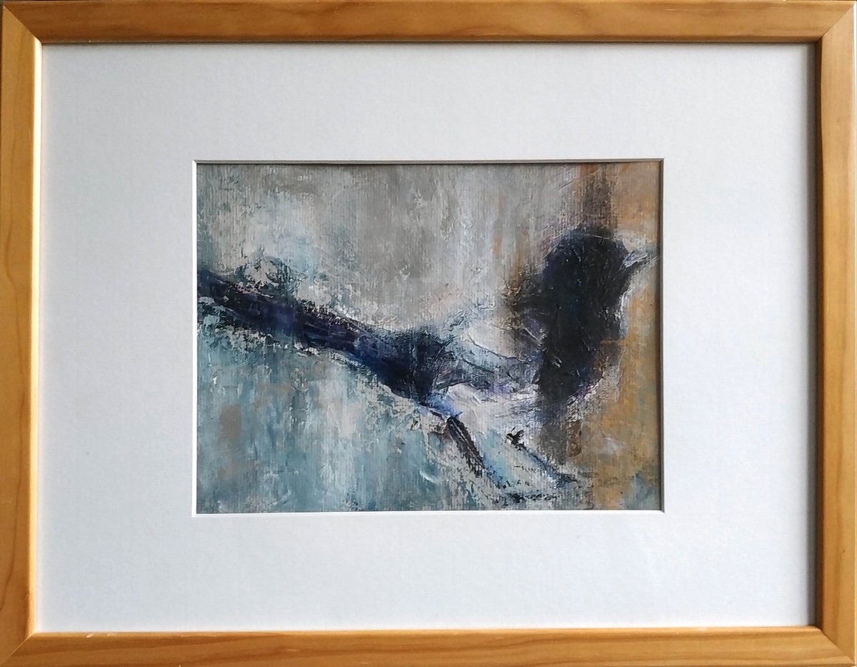 Impressionistic Animal Acrylic Painting By Sbboursot, 17 X 13", Magpie Ii, Original Artwork