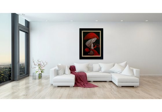 Nude in a red hat