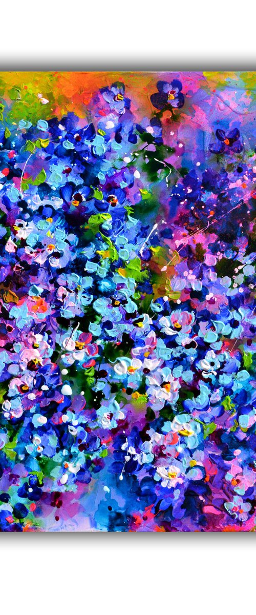 Wild Forget Me Not Floral Field by Soos Roxana Gabriela