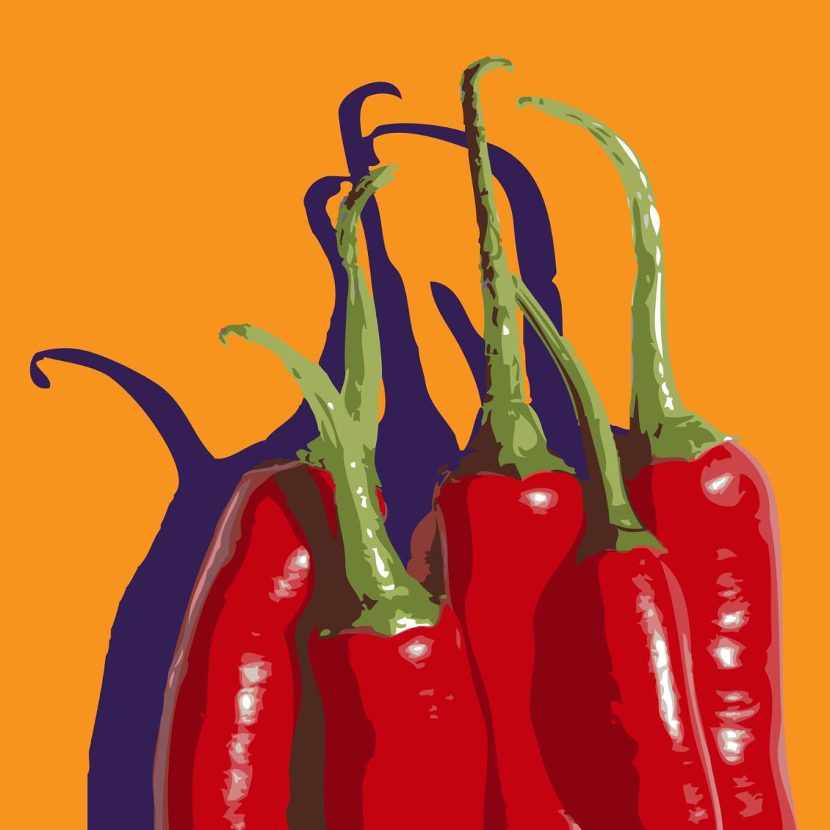 5 CHILIES#2 by Keith Dodd