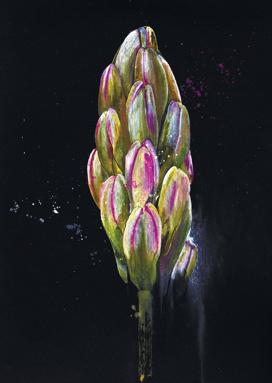 His Royal Highness Hyacinth From Keukenhof - original floral watercolor painting