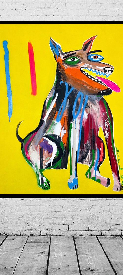 Dog 130 X 130 cm / 51,18 х 51,18 inch by V. Lishko