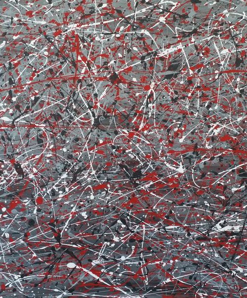JACKSON POLLOCK STYLE ABSTRACT ACRYLIC PAINTING ON CANVAS BY M. Y. by Max Yaskin