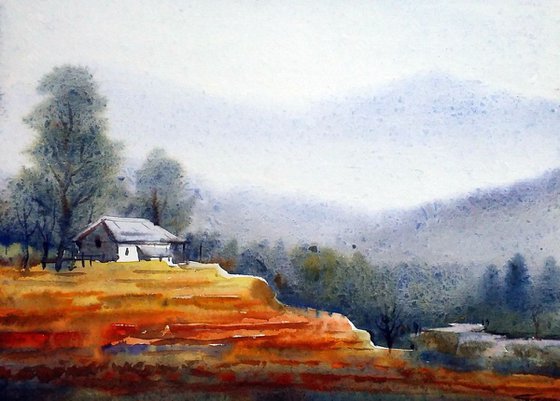 Himalaya Flower Valley - Watercolor Painting
