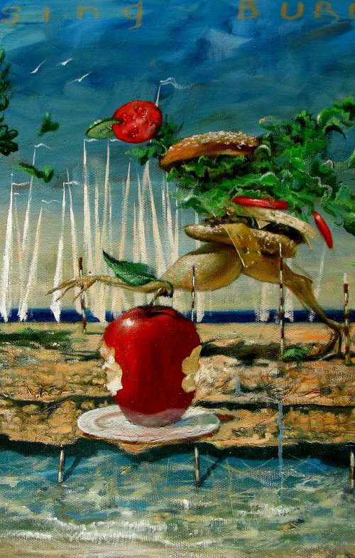Running burger. by Serhiy Roy