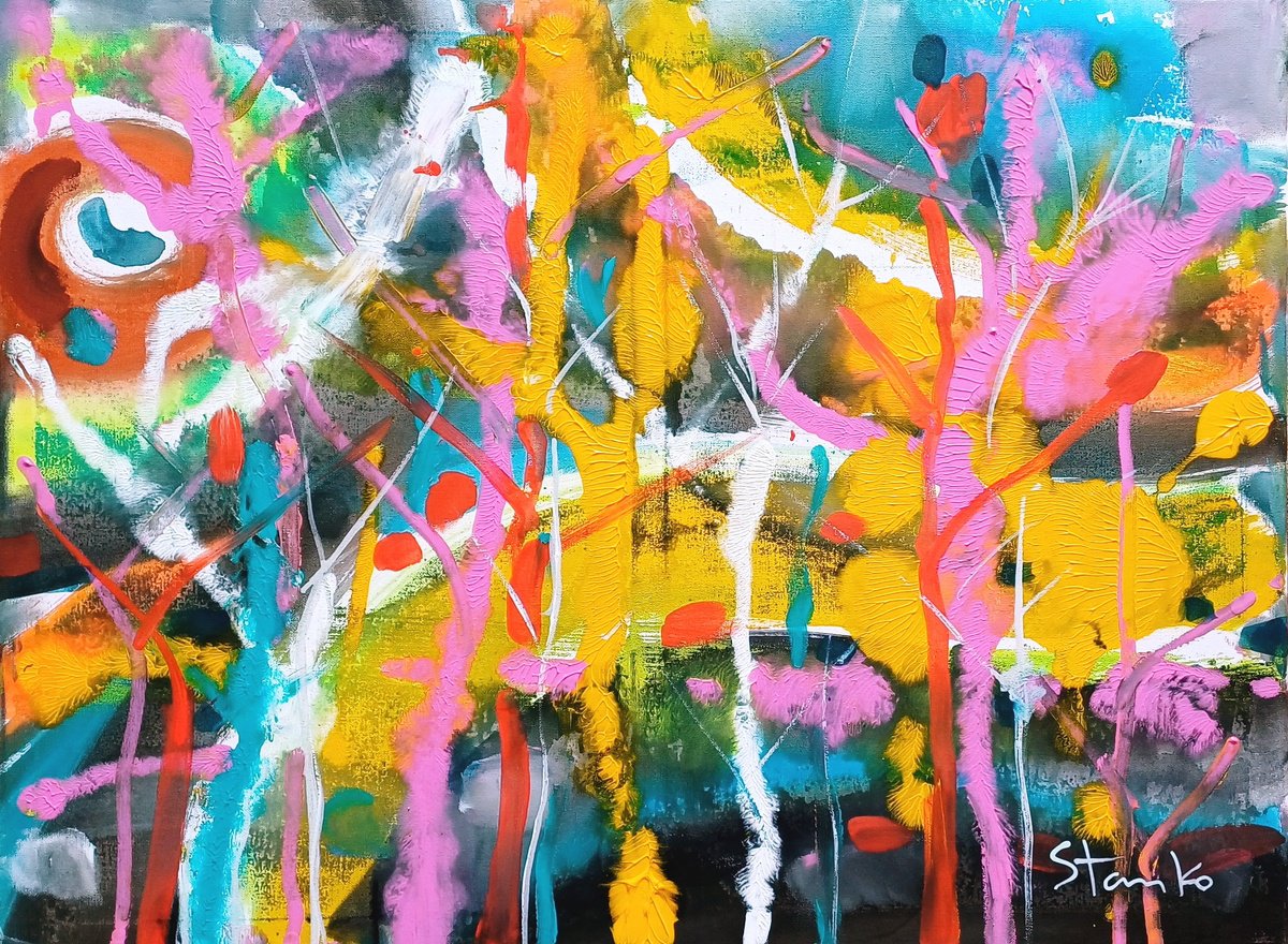  Abstract Forest-Iv By Stanislav Bojankov, 31 X 24, Artwork For Sale On Artfinder