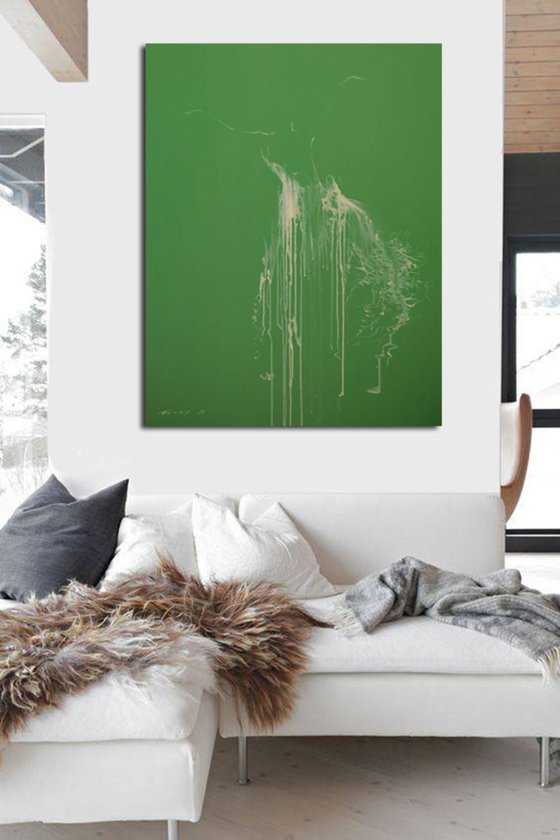 Abstract painting "Harmony of Green", 110x85