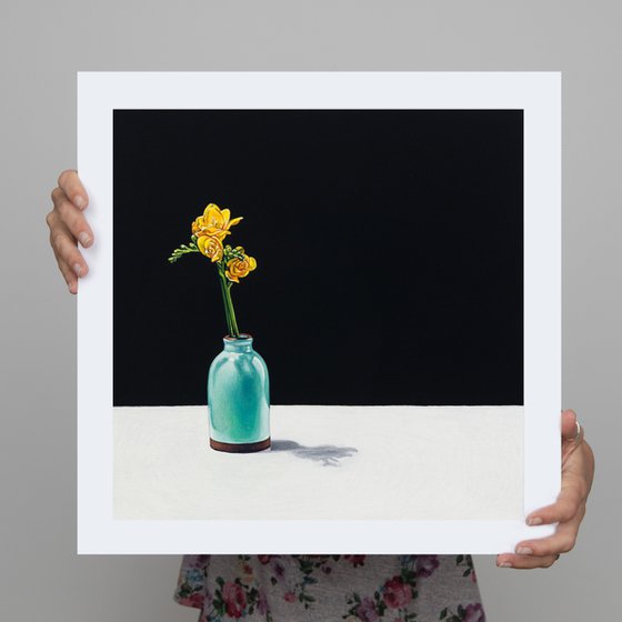 Freesias on Black - Print