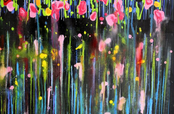 Technicolor Dream #10- Extra large original abstract floral painting