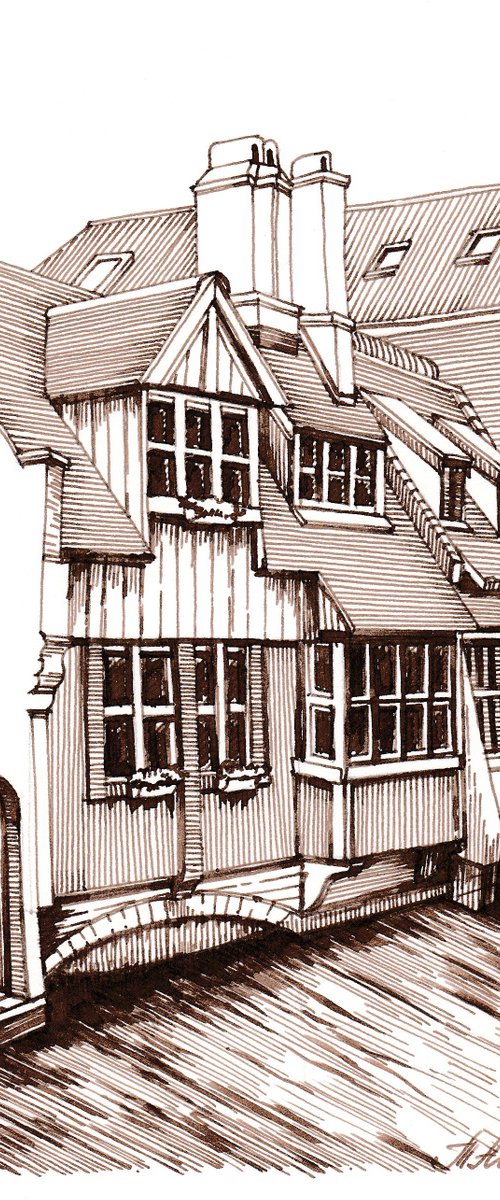 Medieval houses and canal in Bruges by Tatiana Alekseeva