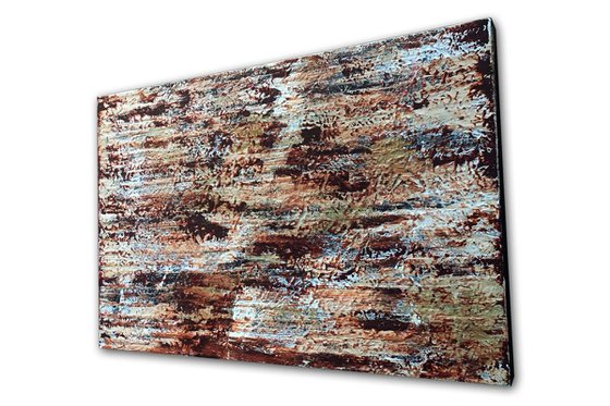 "Earth, Wind and Fire" - Save As Series - Original Large PMS Abstract Triptych Acrylic Paintings On Canvas - 66" x 42"